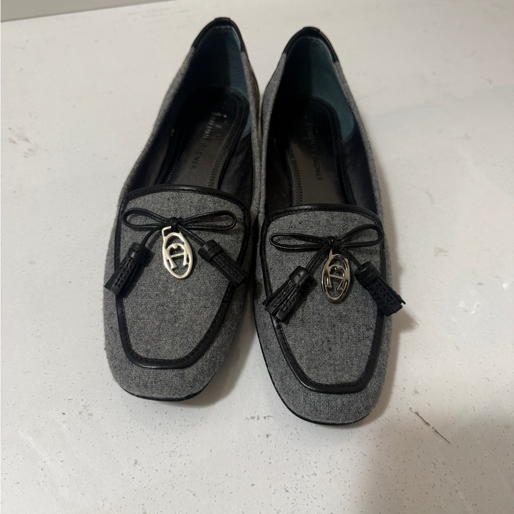 ETIENNE AIGNER Gray Wool Tassel Loafers